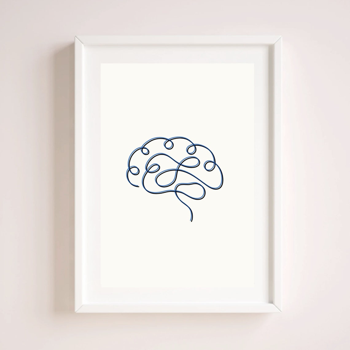 Single Continuous Line Brain Drawing Minimalist Modern Art Poster - Image 4