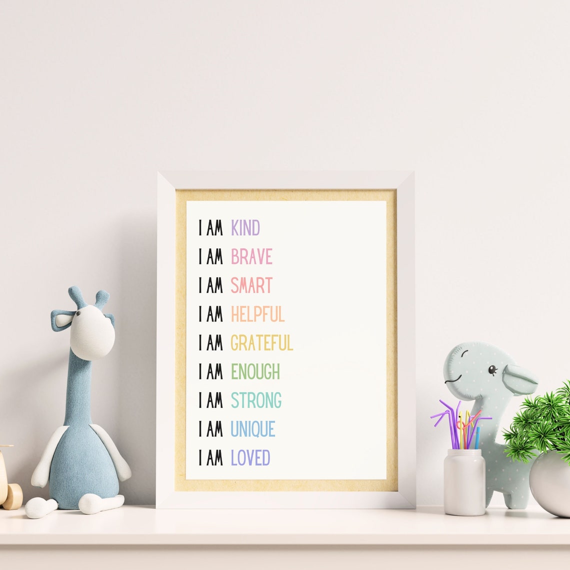 Kids I Am Affirmations Pastel Positive Self Esteem Classroom Poster - Image 4