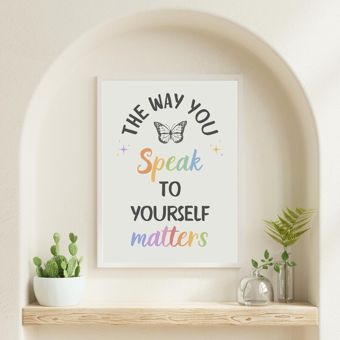 The Way You Speak to Yourself Matters Rainbow Pastel Self Love Poster - Image 6