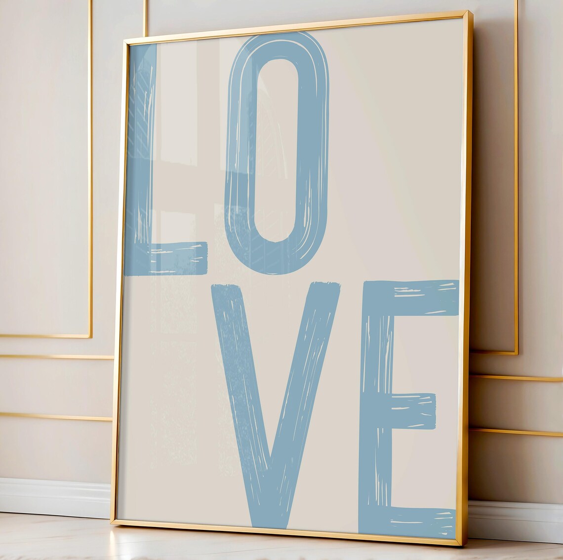 Blue Love Funky Aesthetic Apartment Art Print