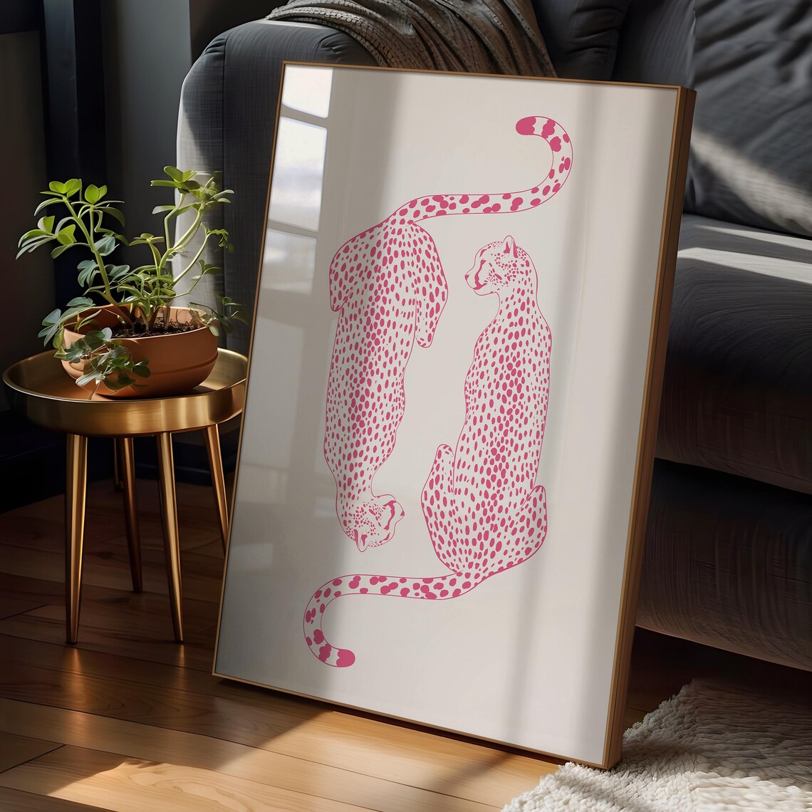 Pink Cheetah Poster, Funky Preppy Room Decor