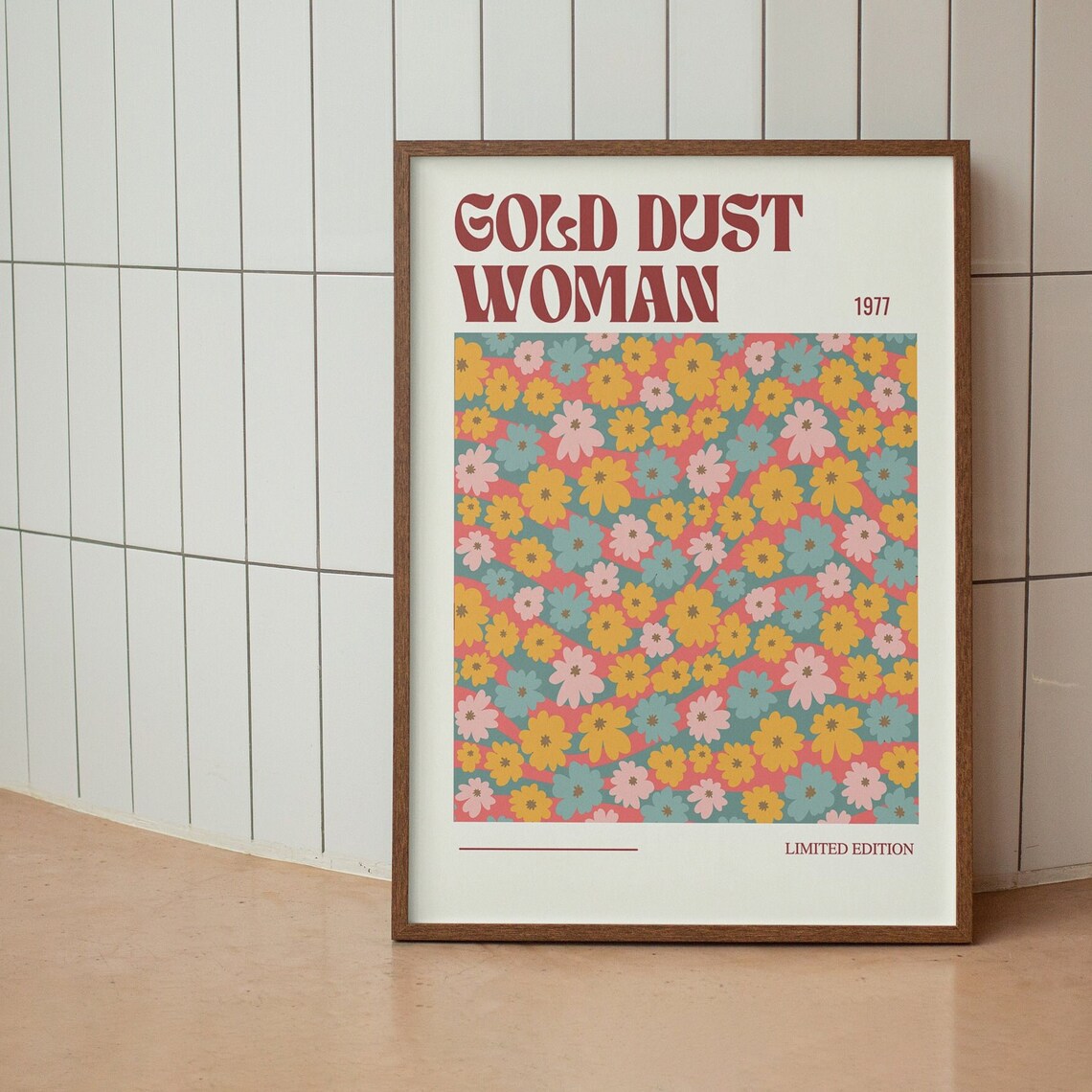 Gold Dust Woman 1977 Poster Retro Floral Limited Edition Music Decor
