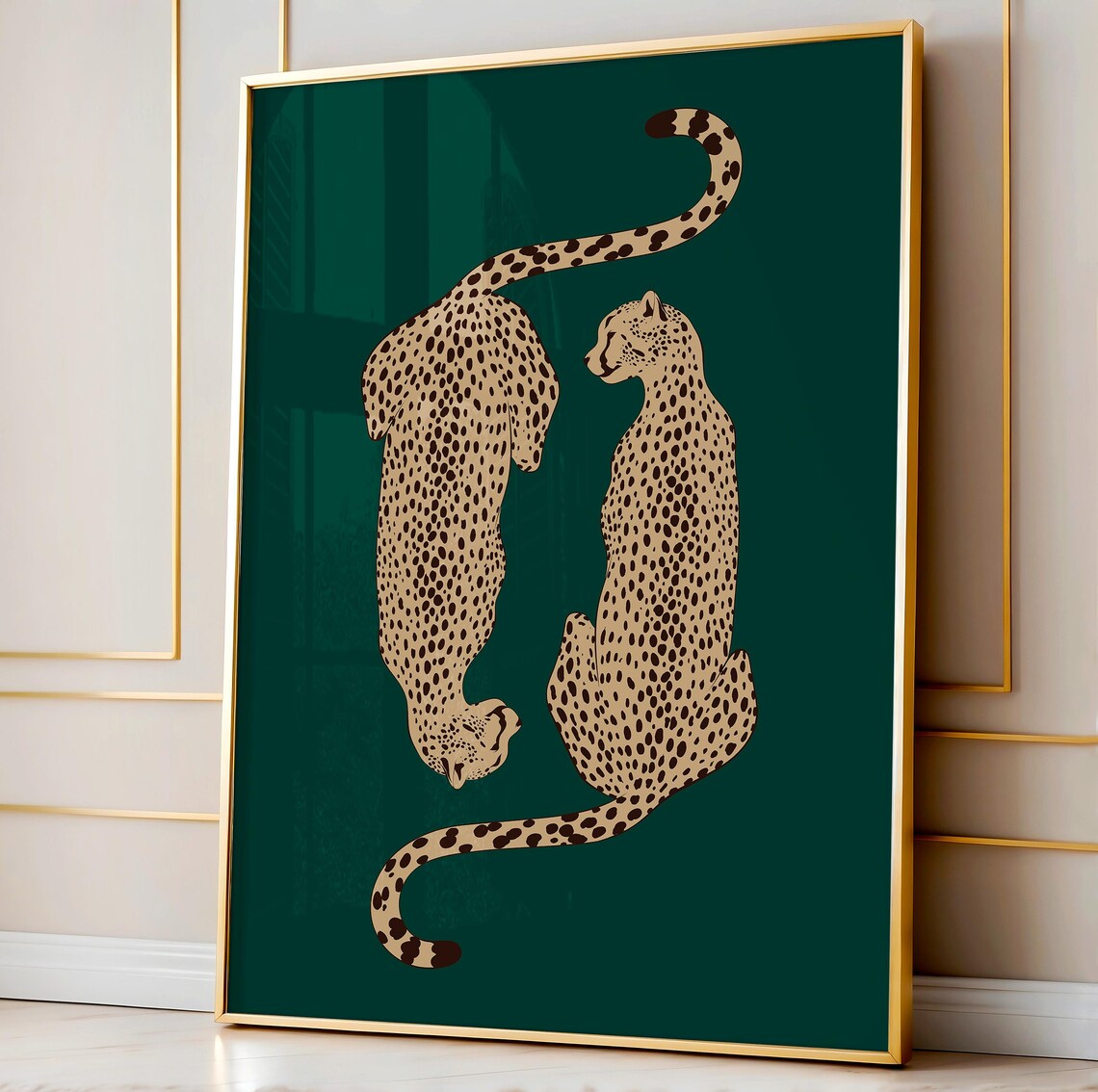 Cheetah Print Retro Leopard Print Art Poster
