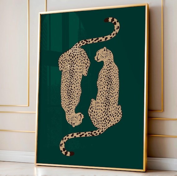 Cheetah Print Retro Leopard Print Art Poster