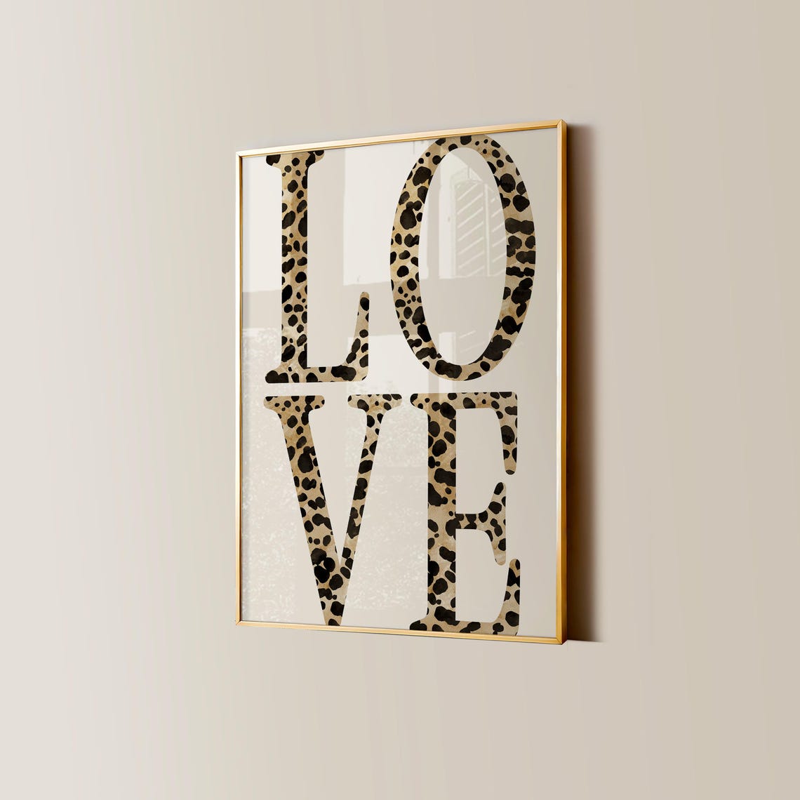 Love Leopard Spotted Typography Poster Neutral Maximalist Decor - Image 4
