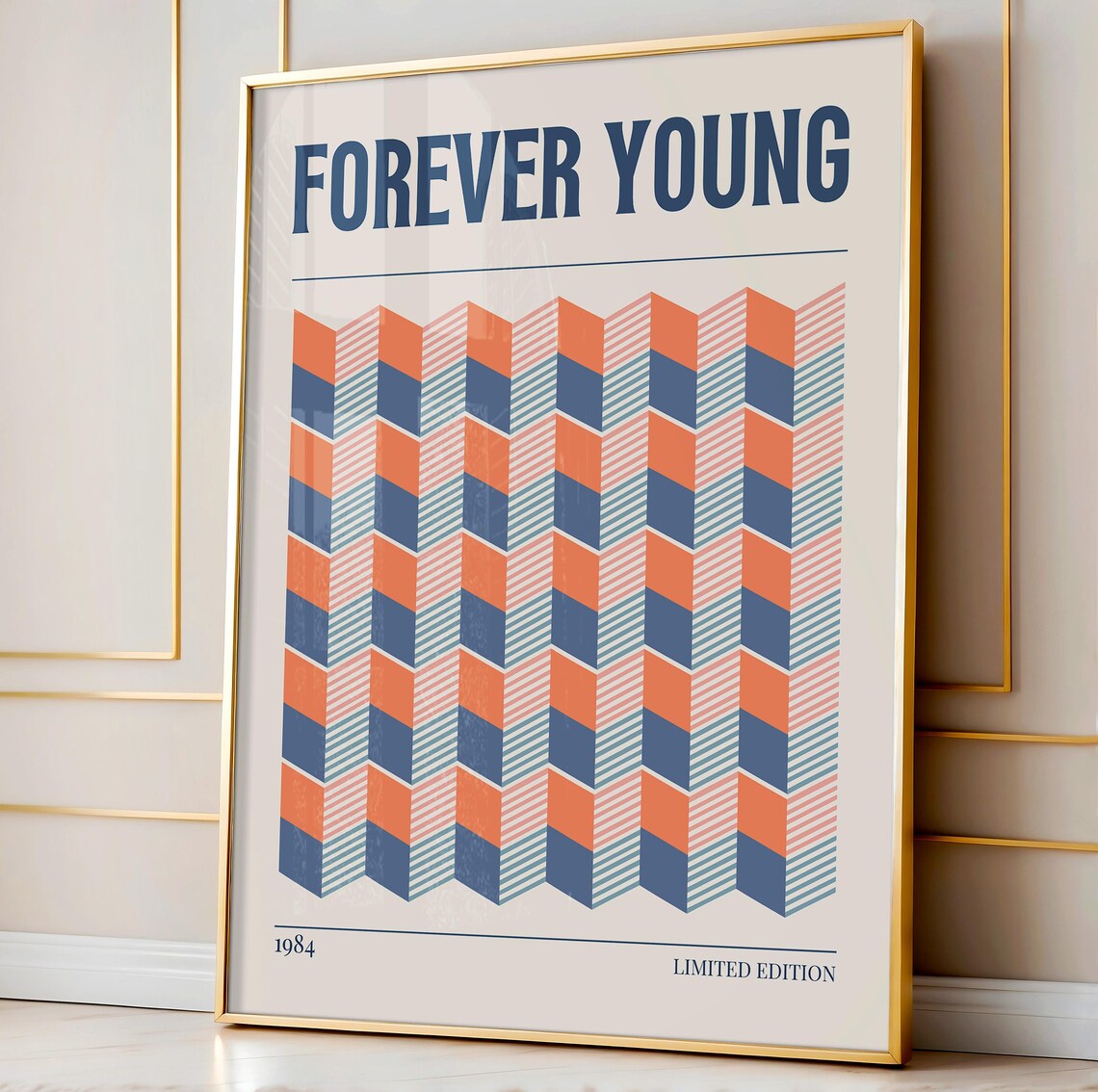 Alphaville Forever Young 1984 Retro Geometric Song Lyric Limited Edition Poster