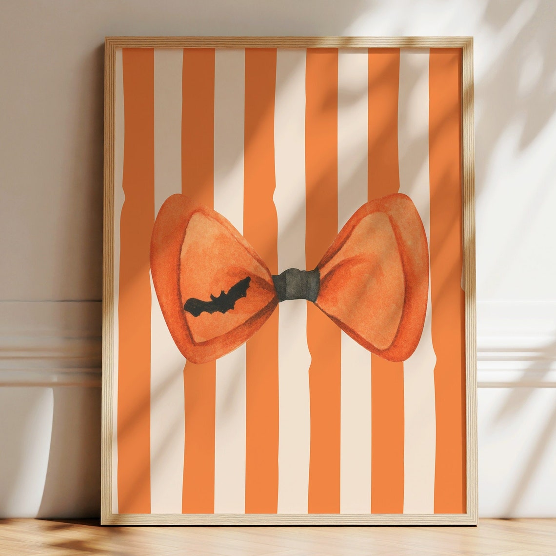 Bat Coquette Halloween Print Spooky Bow Wall Art