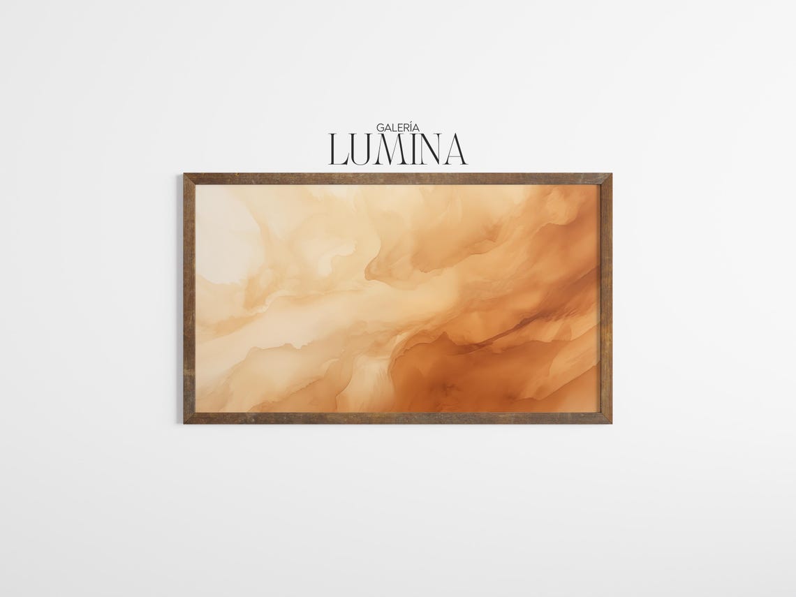 Tan Brown Watercolor Painting Abstract Flow Painting Earthy Neutral Print Modern Minimalist Artwork Art Frame Tv Art 892 - Image 3