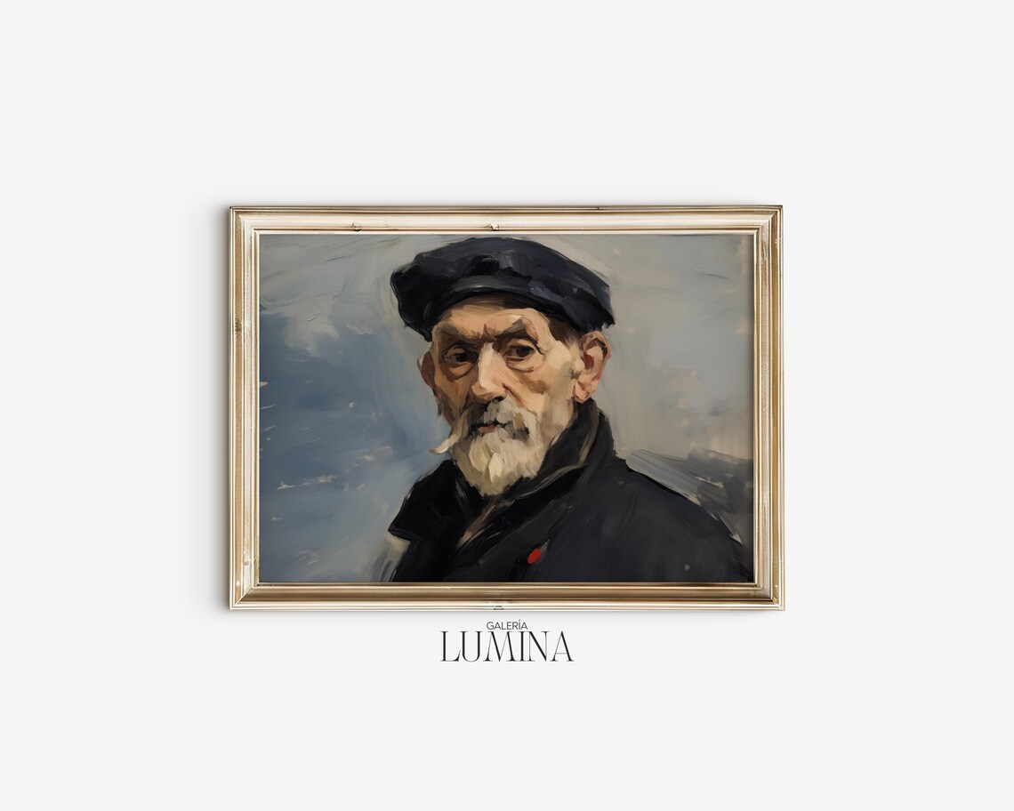 Vintage Ship Captain Portrait, Nautical Wall Art Print - Image 2