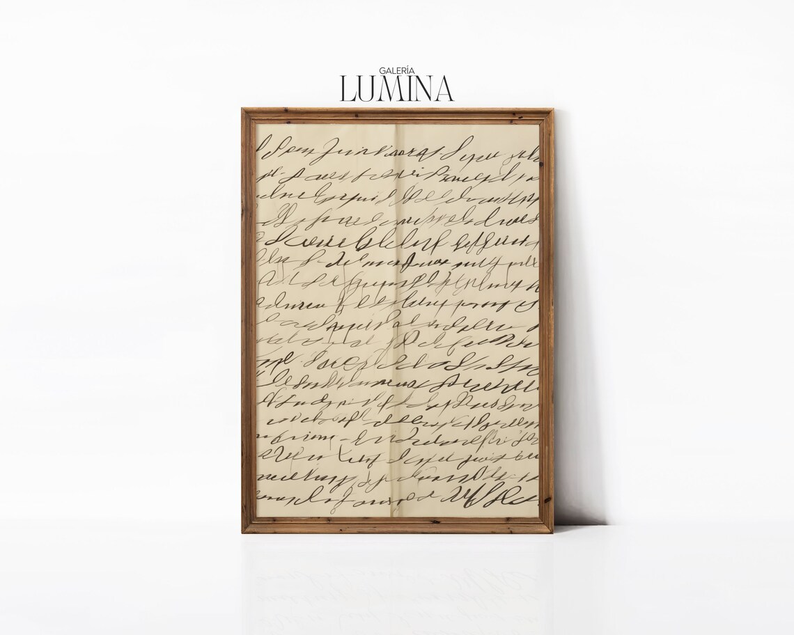 Vintage Handwriting Sketch Abstract Art Print - Image 3