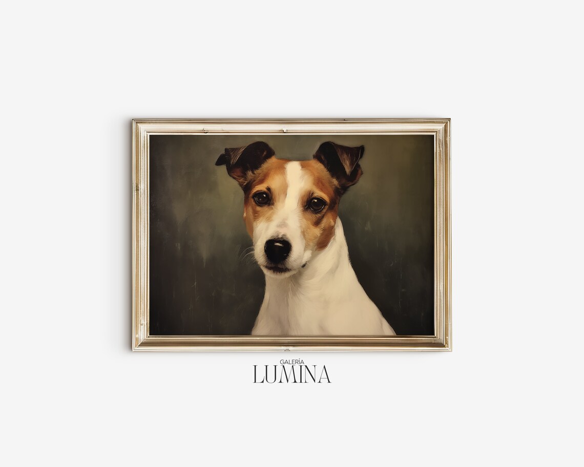Jack Russell Terrier Vintage Dog Portrait Art Print - Image 2