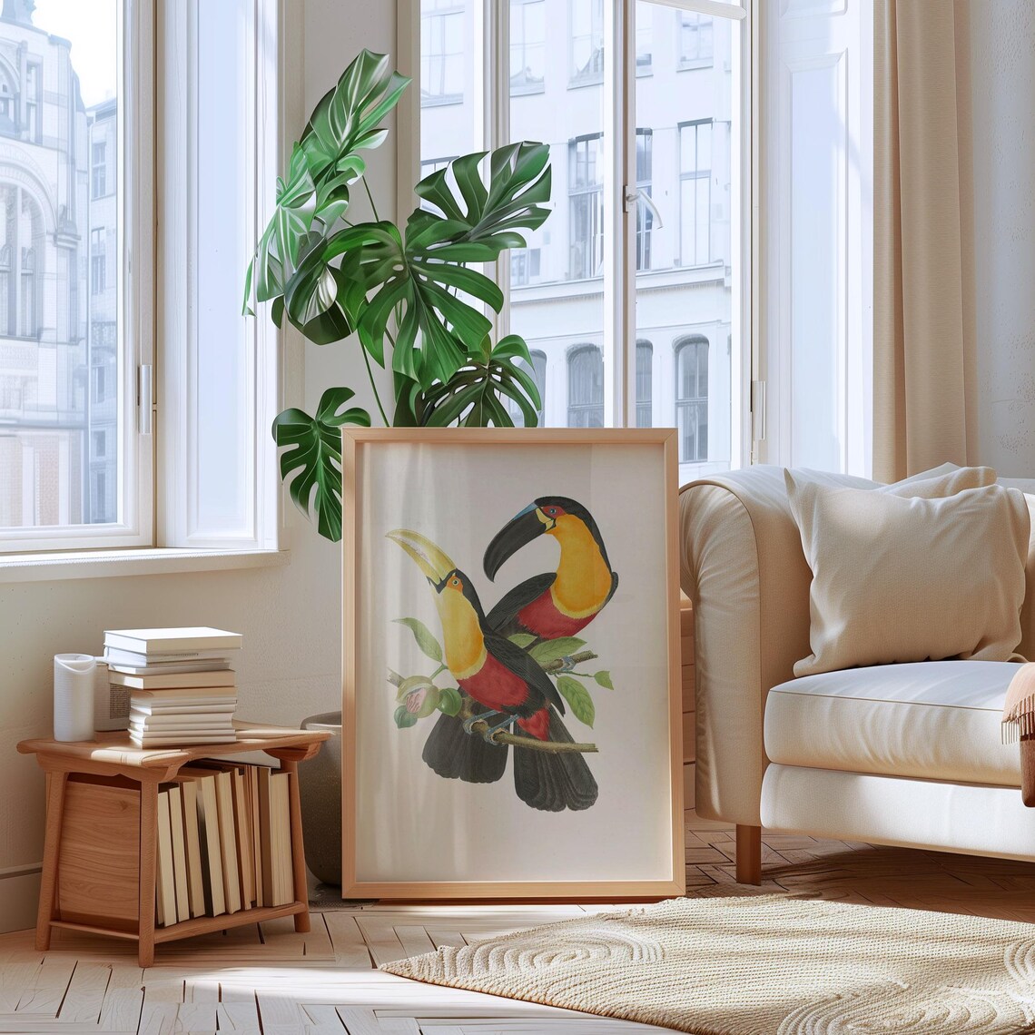Pair of Toucans Vintage Natural History Bird Illustration Poster - Image 3
