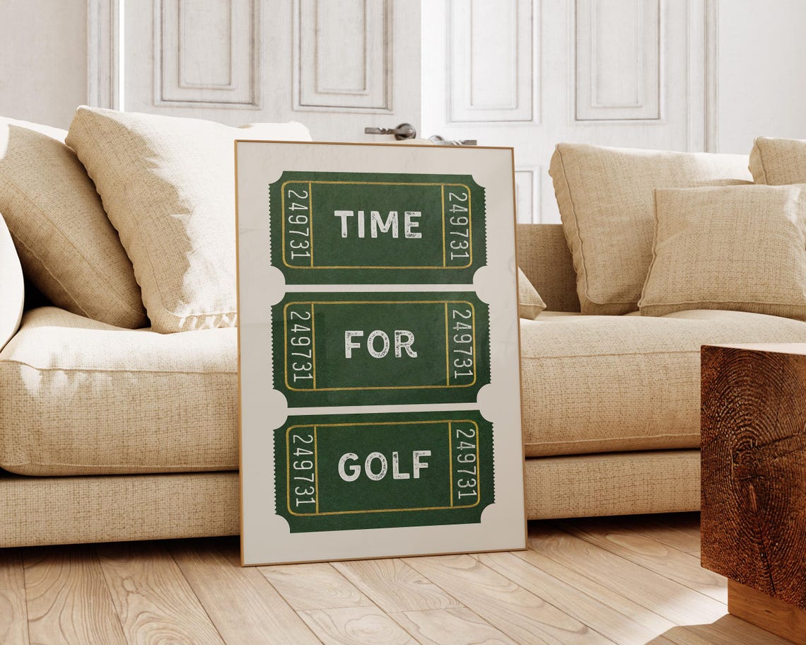 Golf Ticket Stub Wall Art Vintage Ticket Poster Vintage Style Decor Golf Print Golf Gift - Image 4