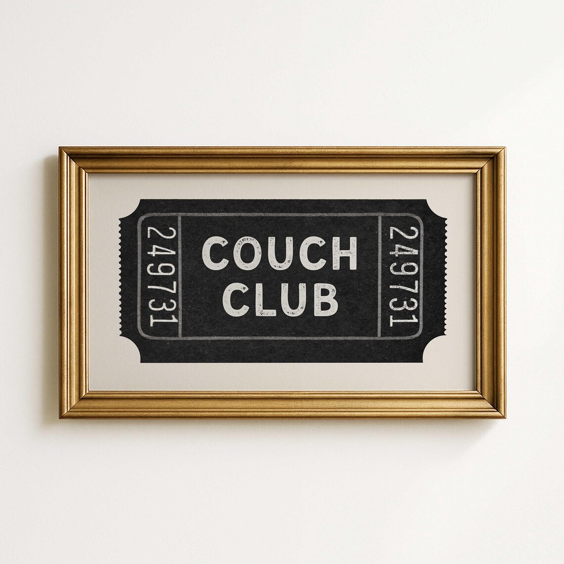 Couch Club Ticket Stub Vintage Neutra Style Art Print