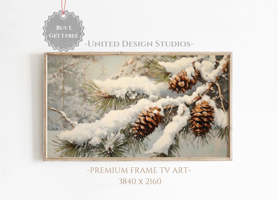 Winter Christmas Tree Pinecone Art Print