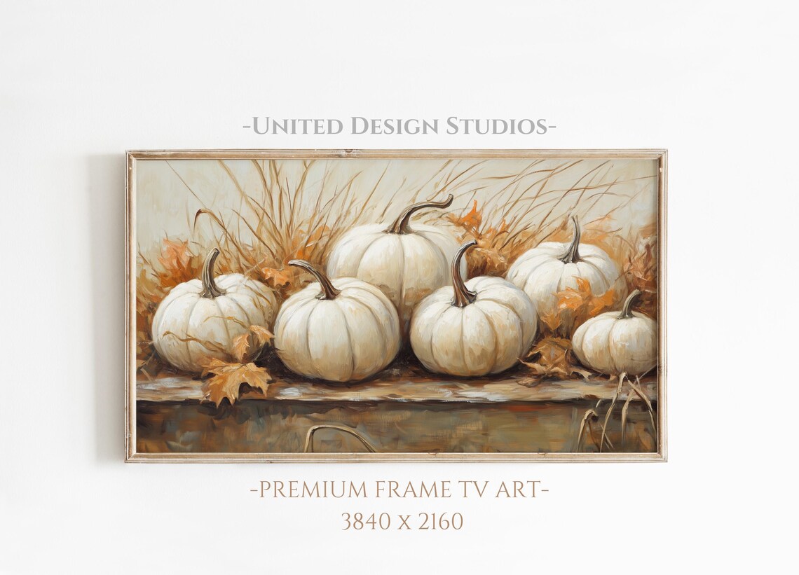 Pumpkin Painting for Fall Autumn, Art Print