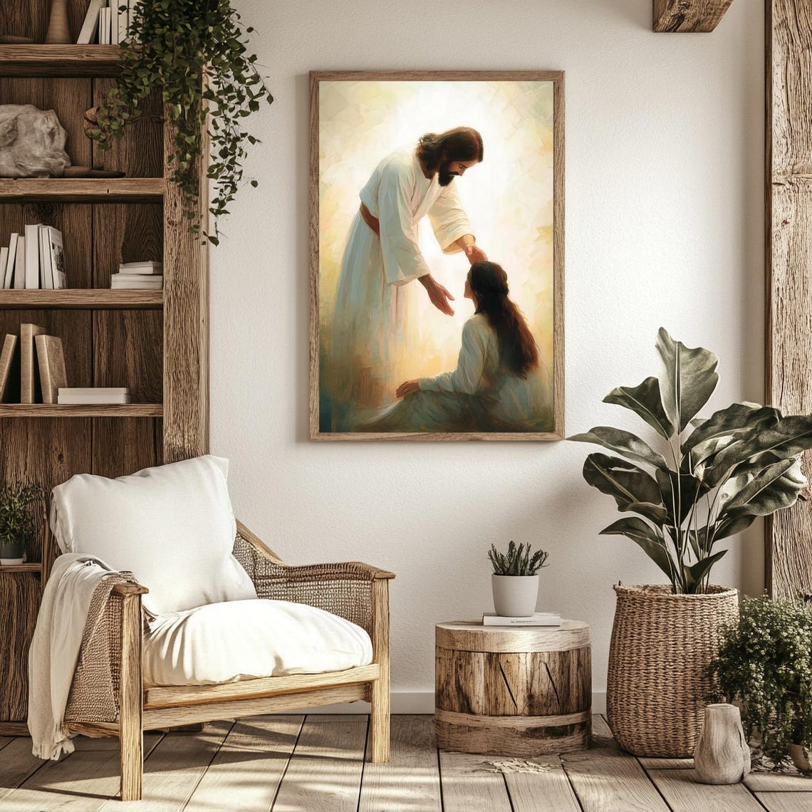 Your Faith Has Made You Well Jesus Art Modern Christian Art Painting Of Jesus Healing Woman Christian Artwork Jesus Painting - Image 2