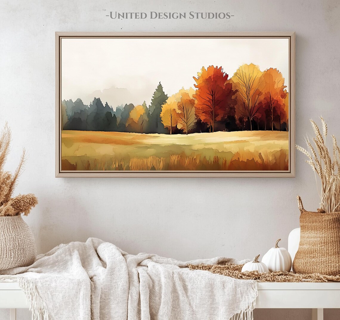 Autumn Landscape Watercolor Art Print, Fall Foliage - Image 4