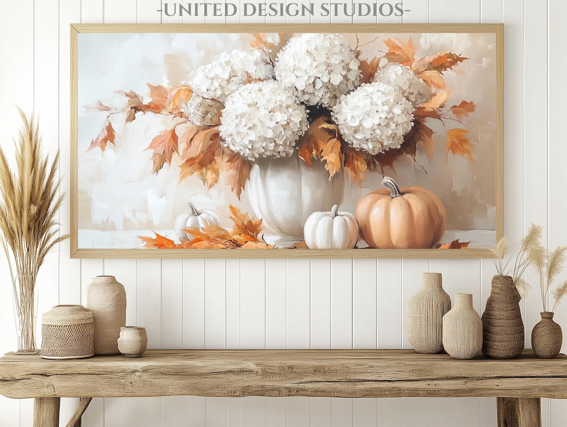 Autumn Still Life With Pumpkins, Rustic Wall Art - Image 2