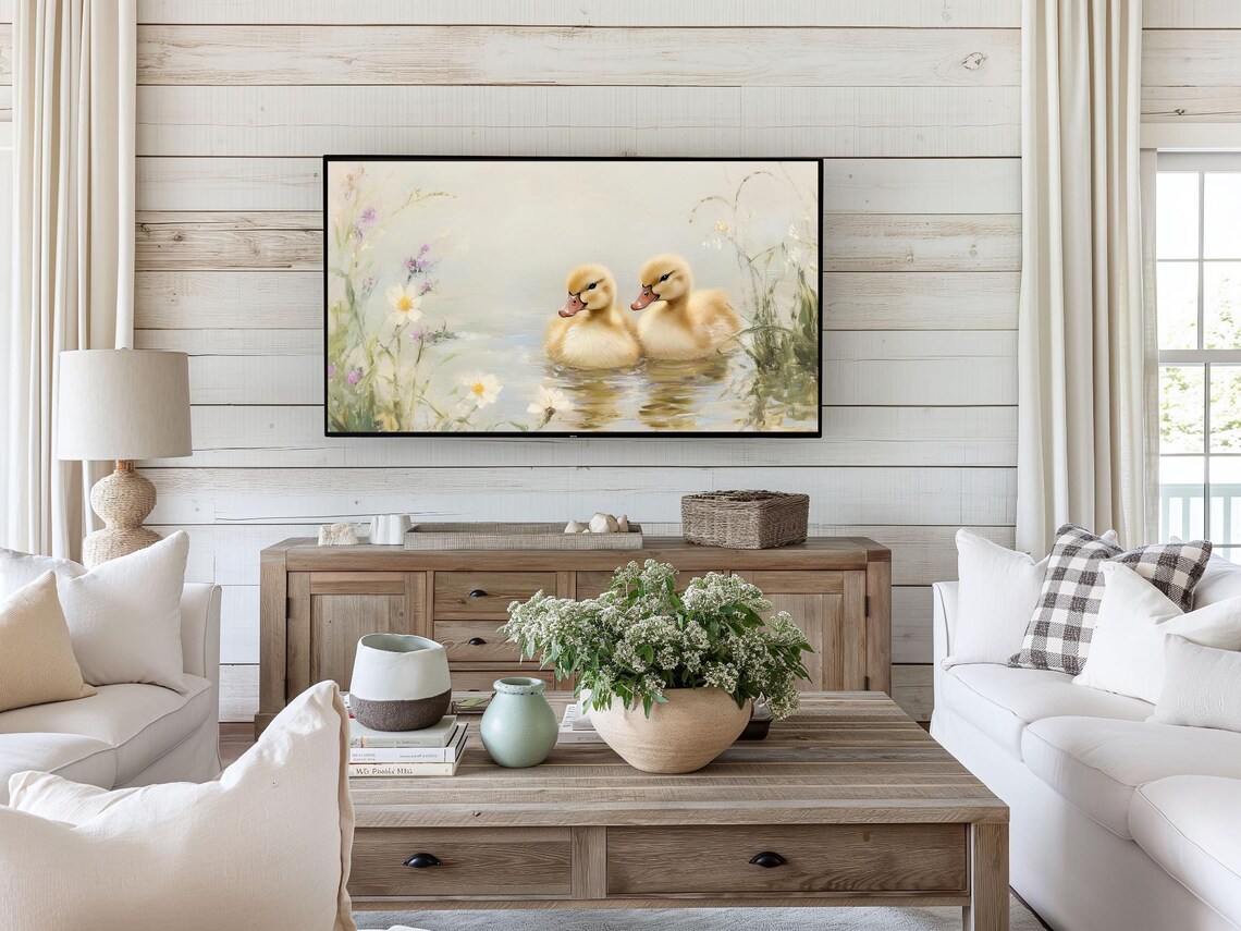 Cute Easter Ducklings Spring Farmhouse Art Print - Image 3