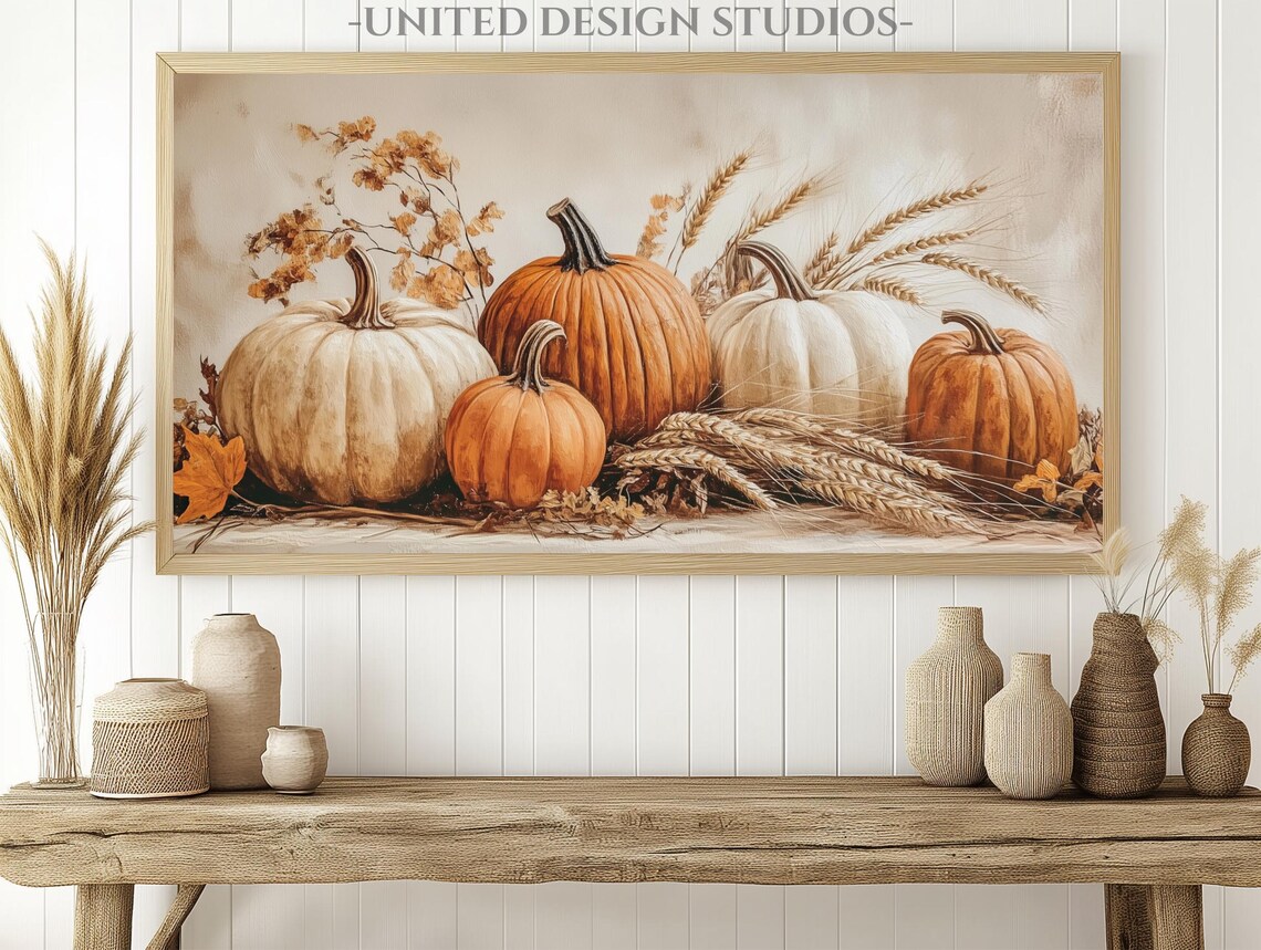 Frame Fall TV Art, Rustic Autumn Oil Painting - Image 2