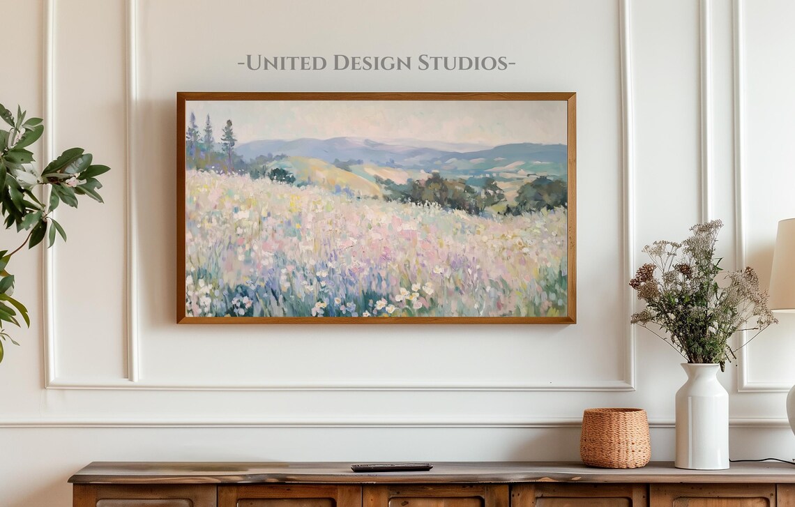 Easter Spring Abstract Flower Landscape Art Print - Image 3