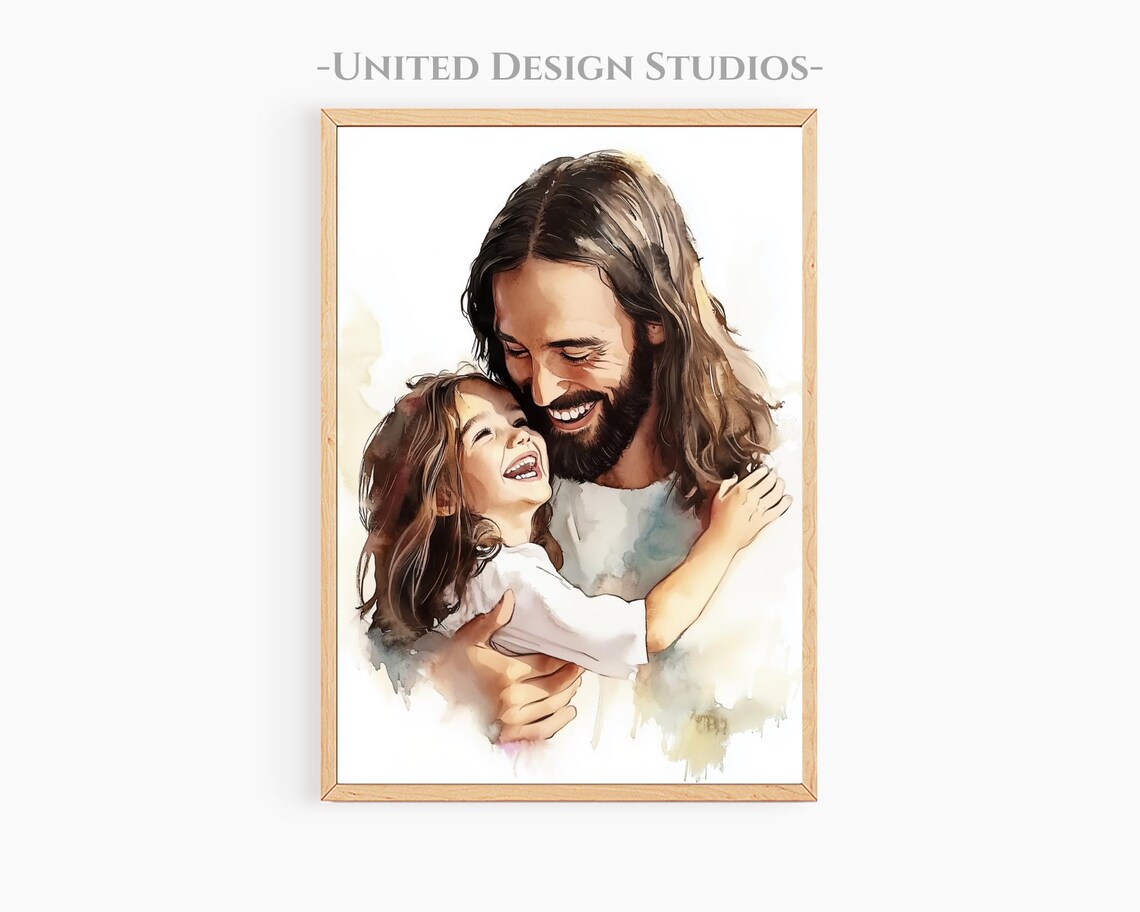 Jesus With A Young Girl Modern Christian Art