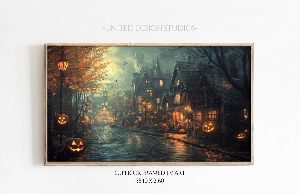 Halloween Town Halloween Art, Spooky Pumpkin Poster