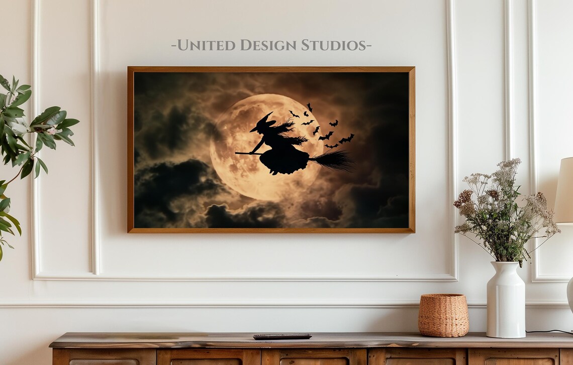 Halloween Witch Art Print, Spooky TV Wall Art - Image 3