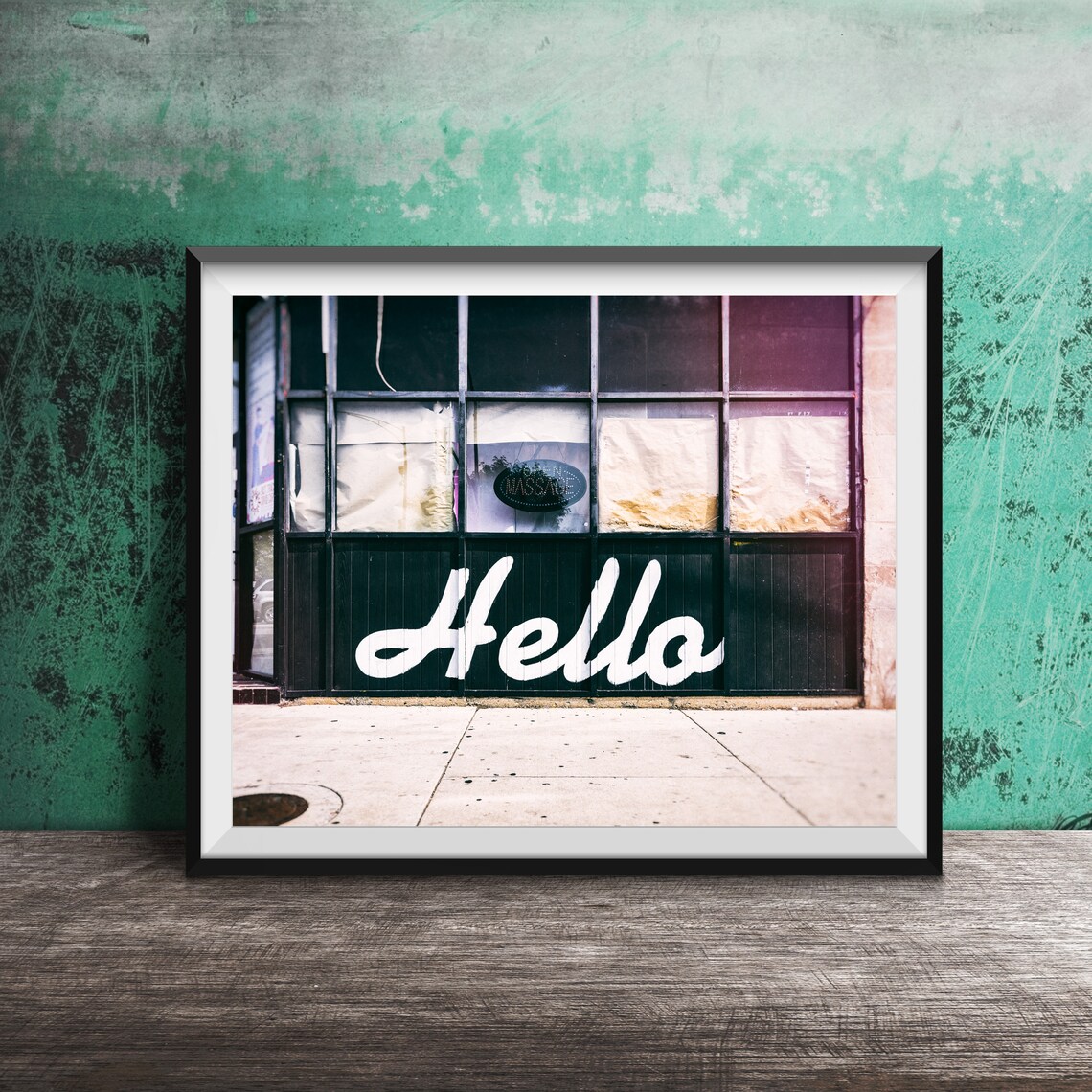 Hello Photography Greeting Sign, Word Art Print