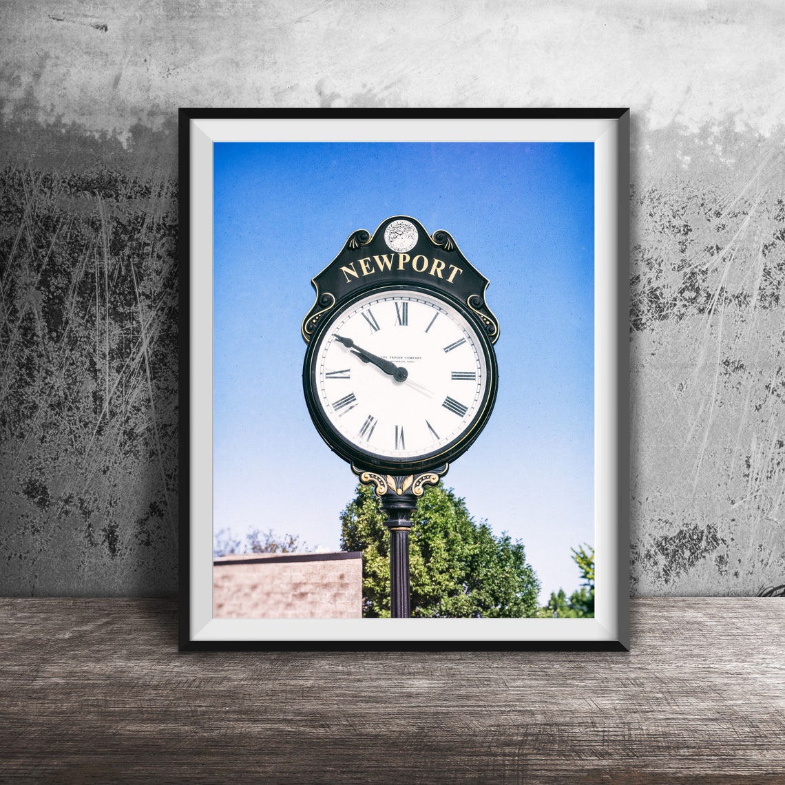 Newport Kentucky Ornate Victorian Street Clock Blue Sky Poster