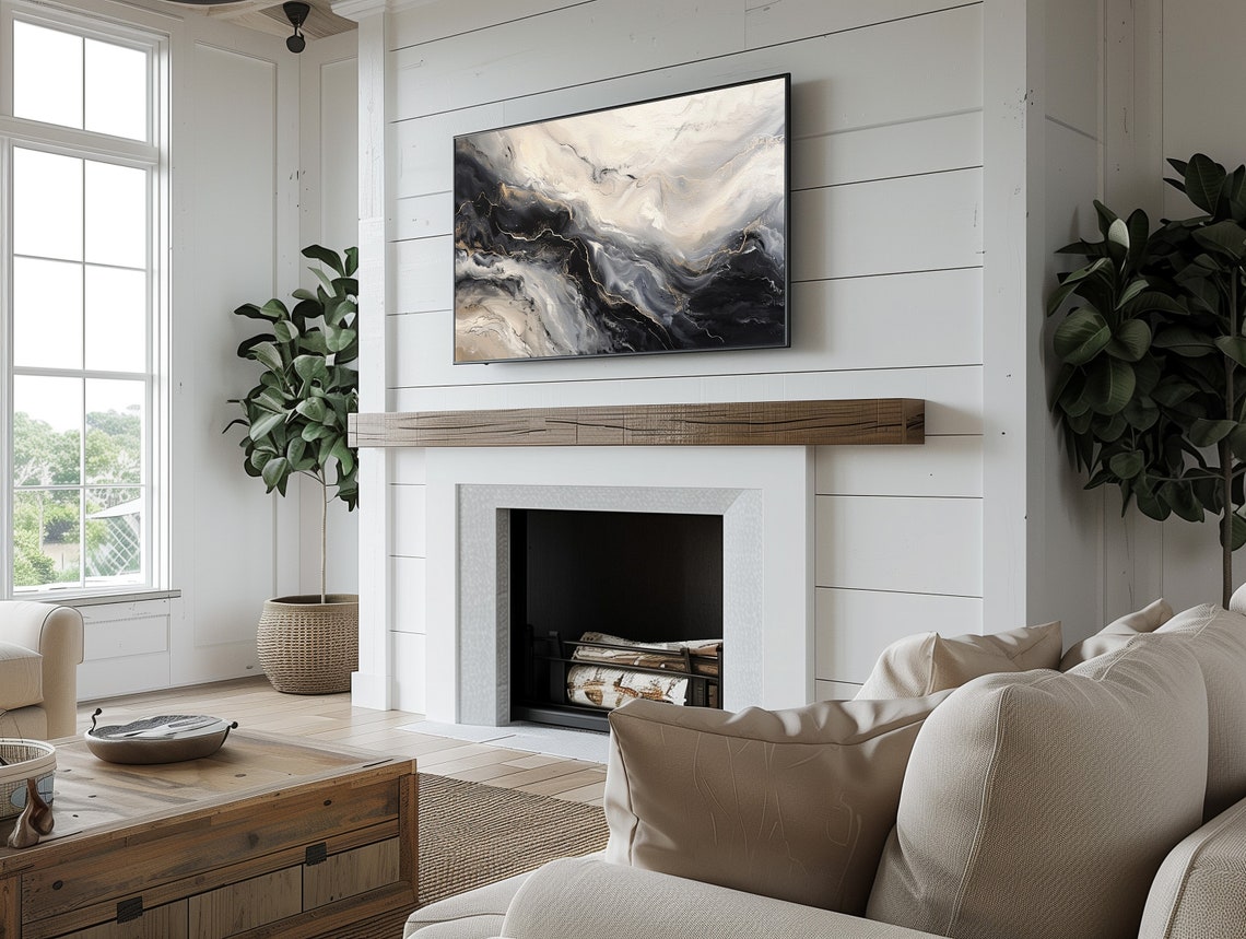 Frame Tv Art Marble Tv Art Moody Tv Art Tv Art Elegant Tv Abstract Art For Tv Rich Tv Art Marble Painting - Image 2