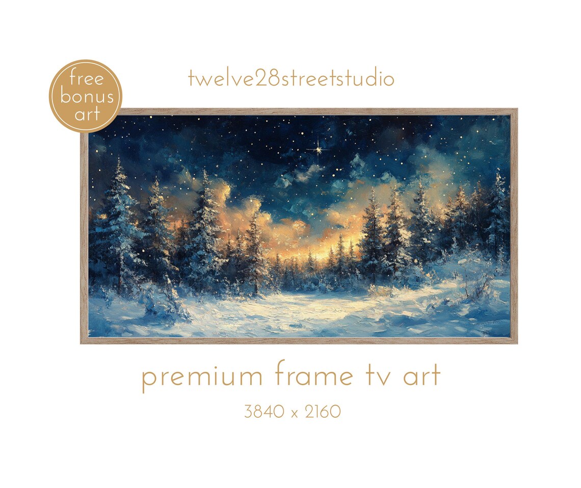 New Star Christmas Tree Holiday Wall Art Print