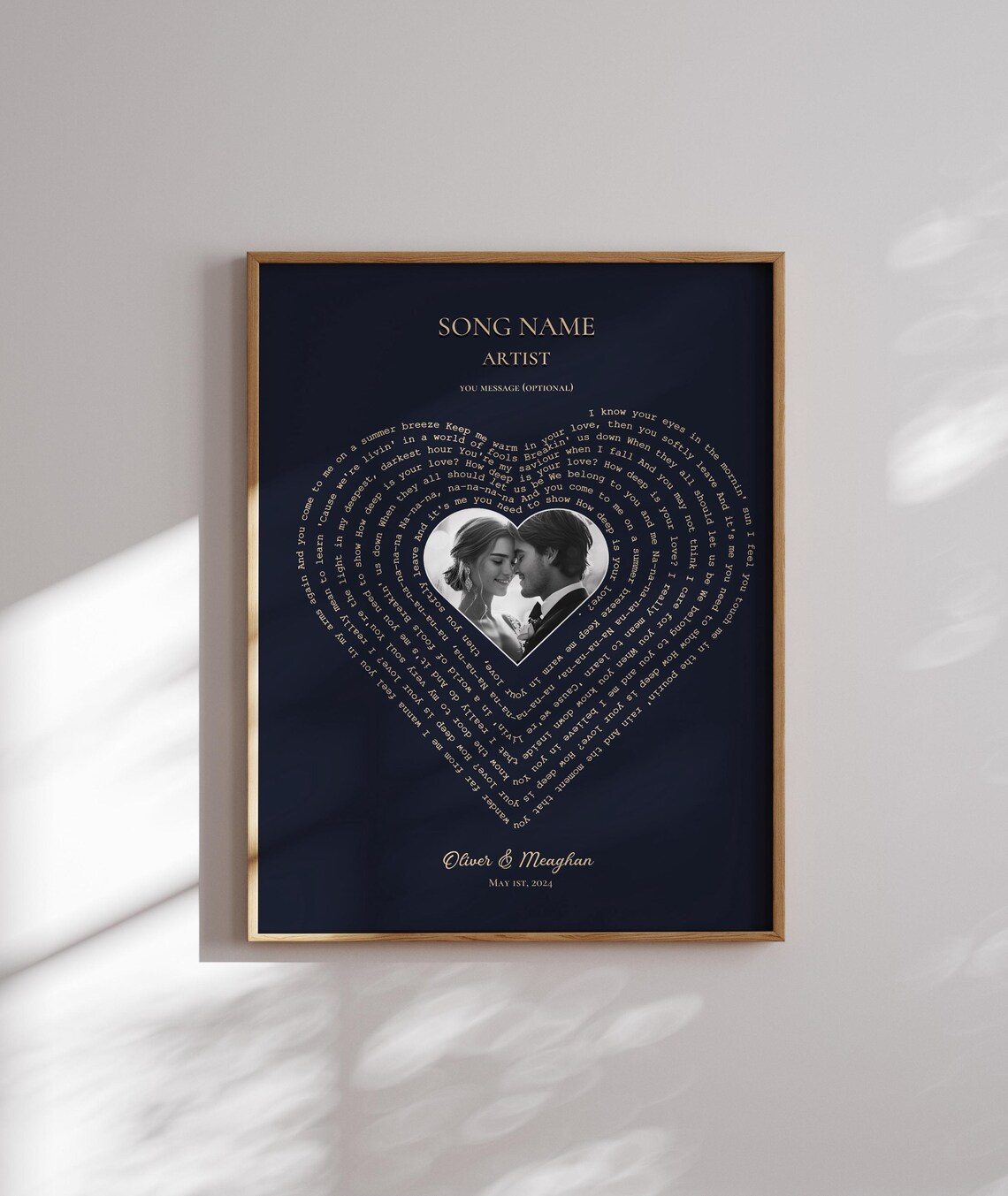 Heartfelt Song Lyrics Heart Shape Music Art Print