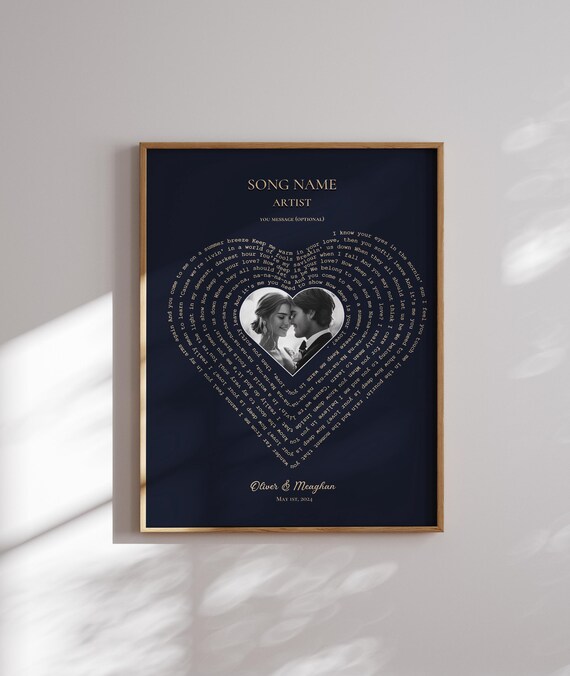 Heartfelt Song Lyrics Heart Shape Music Art Print