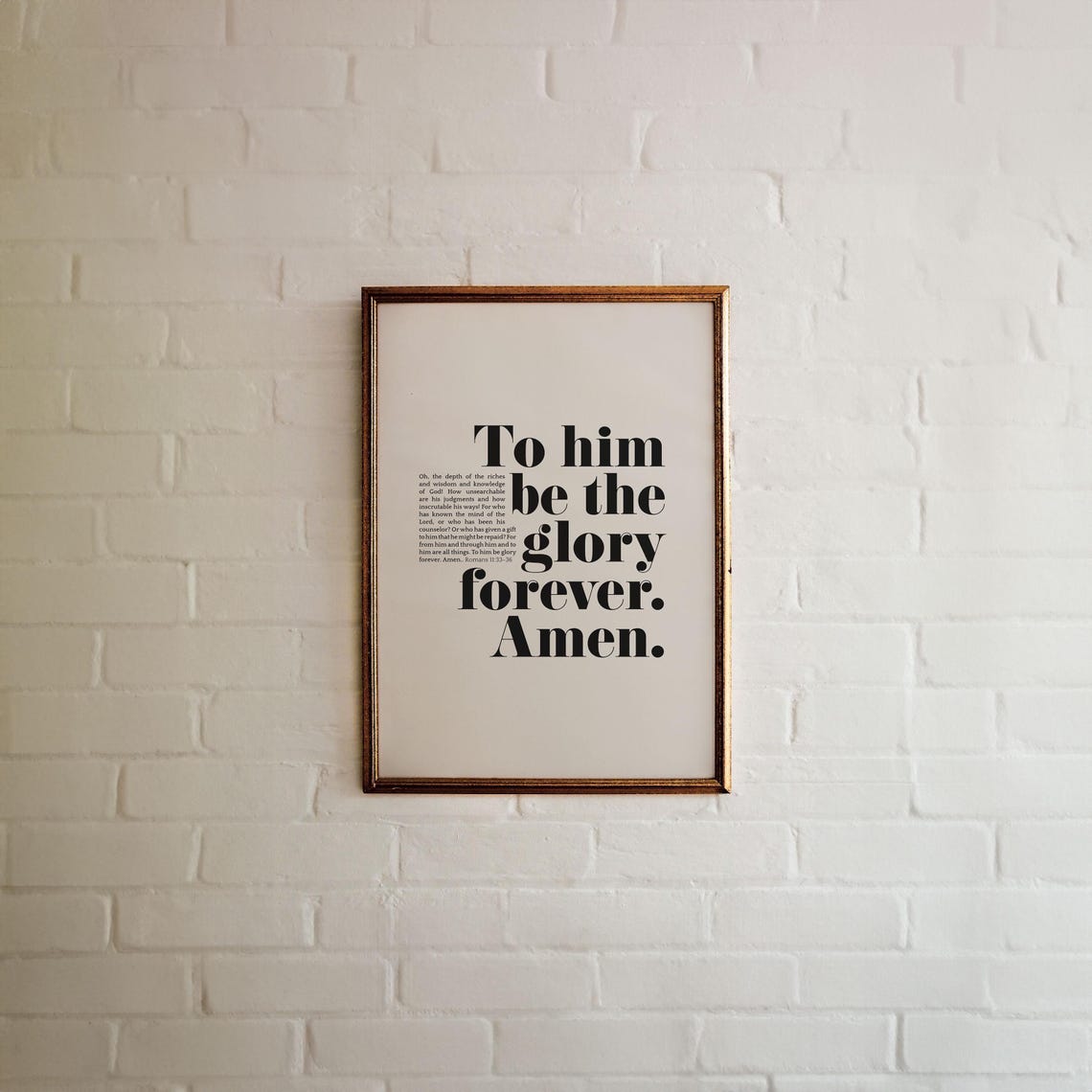 To Him Be The Glory Romans 1133 36 Esv Bible Verse Wall Art Church Decor Instant Christian Scripture Art For Home Bold Statement - Image 3