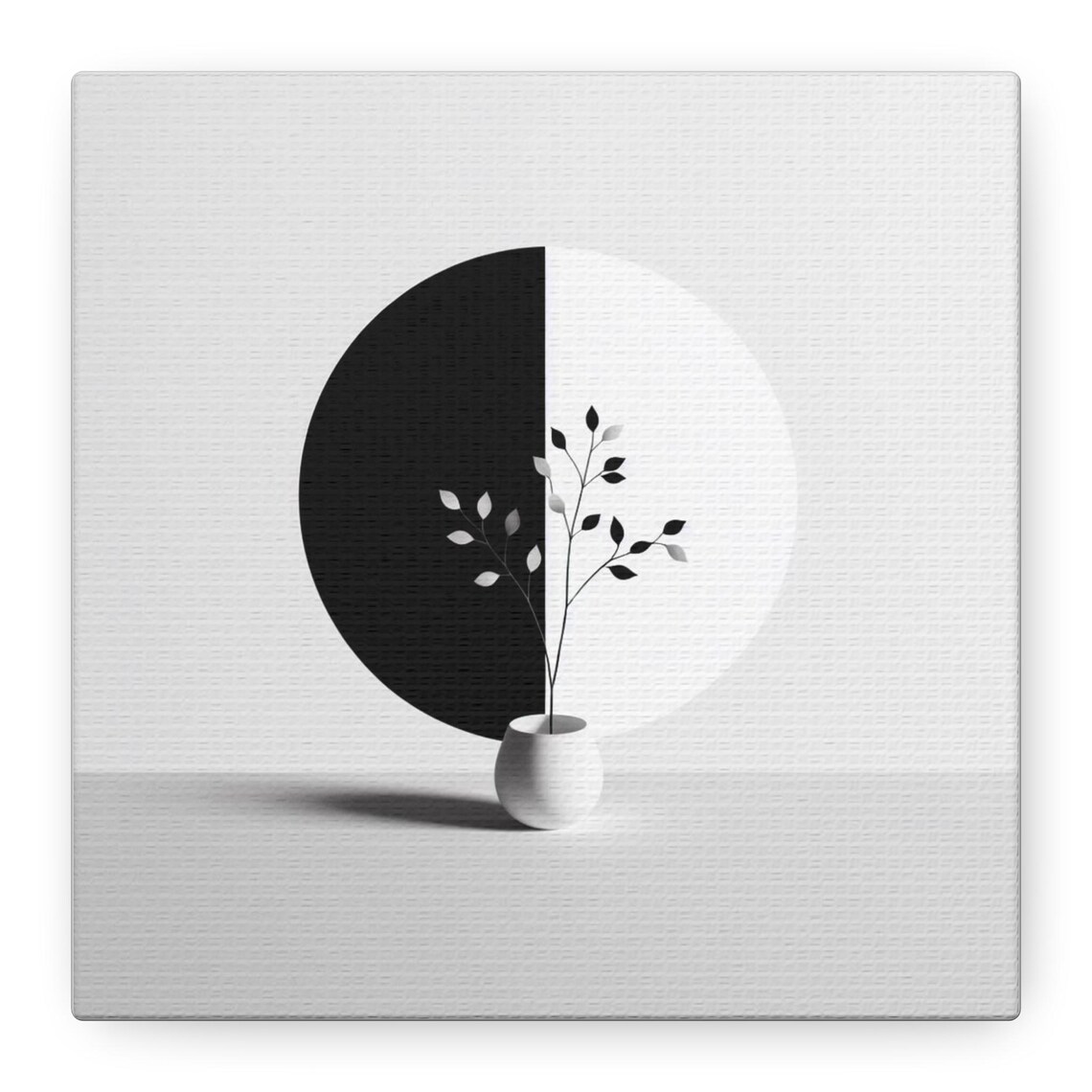 Modern Monochrome Plant Artwork, Minimalist Decor