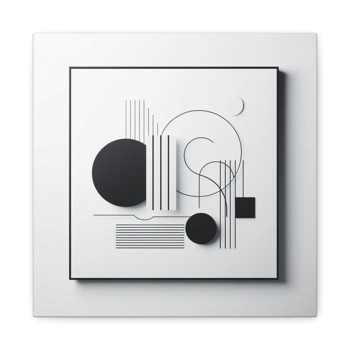 Modern Abstract Wall Art Minimalist Decor Black And White Artwork Geometric Home Decor Contemporary Gift Idea - Image 2