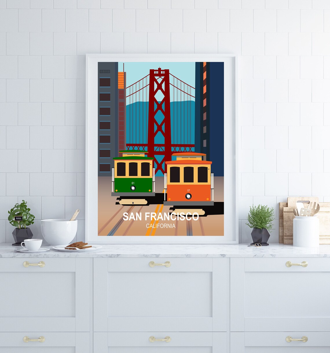 San Francisco Golden Gate Bridge Travel Poster, City View - Image 3