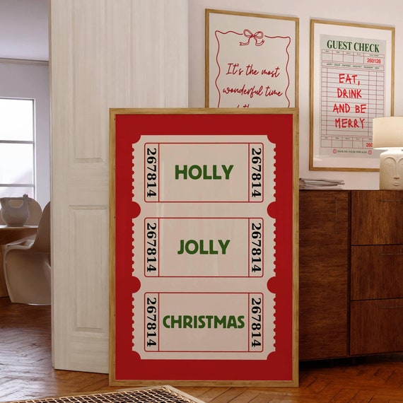 Trendy Christmas Print Funny Christmas Wall Art Cute Christmas Decor Holly Jolly Christmas Wall Art Holiday Wall Art Wall Art
