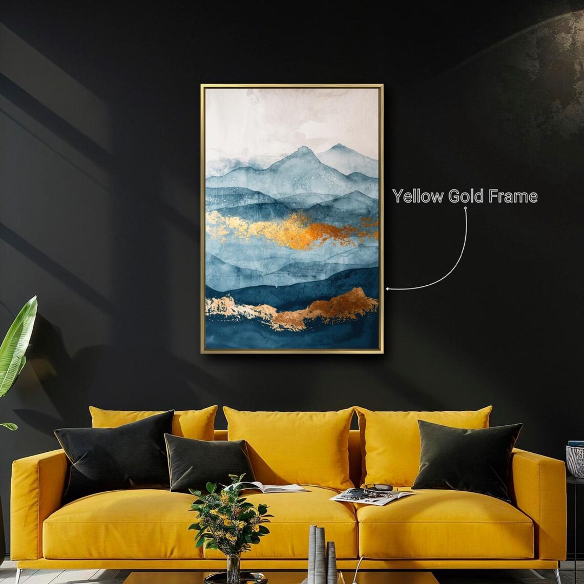 Layered Mountains Abstract Watercolor Art Print - Image 2