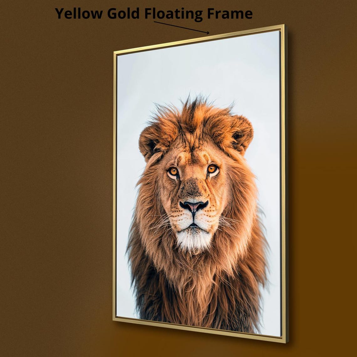 Majestic Lion Portrait Framed Wall Art King Of The Jungle Print Safari Animal Wall Decor Wildlife Photography Poster Ready To Hang - Image 2