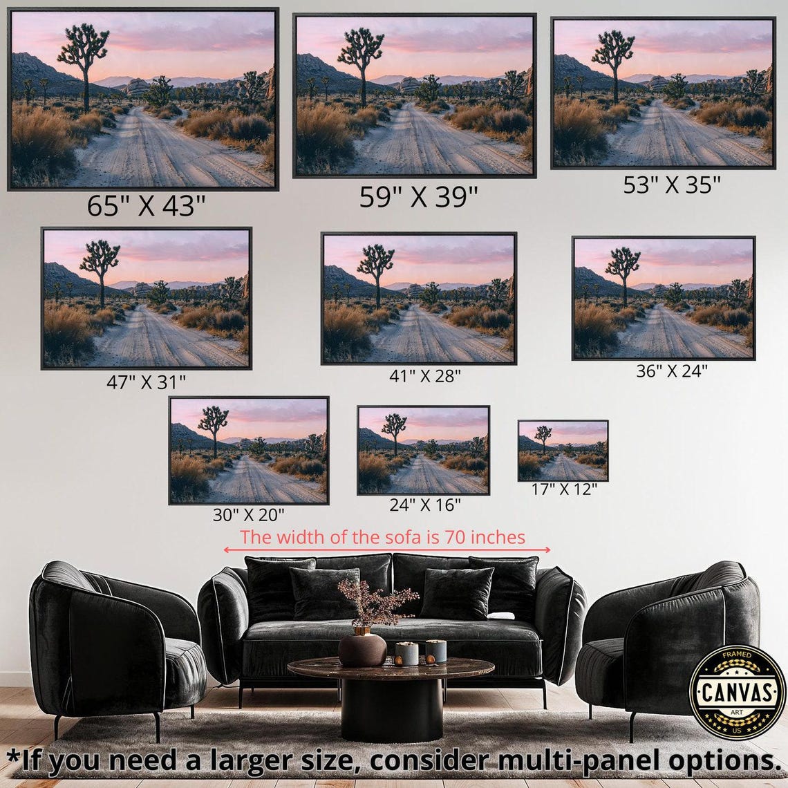 Desert Sunrise Joshua Tree National Park Dirt Road Nature Wall Poster - Image 4