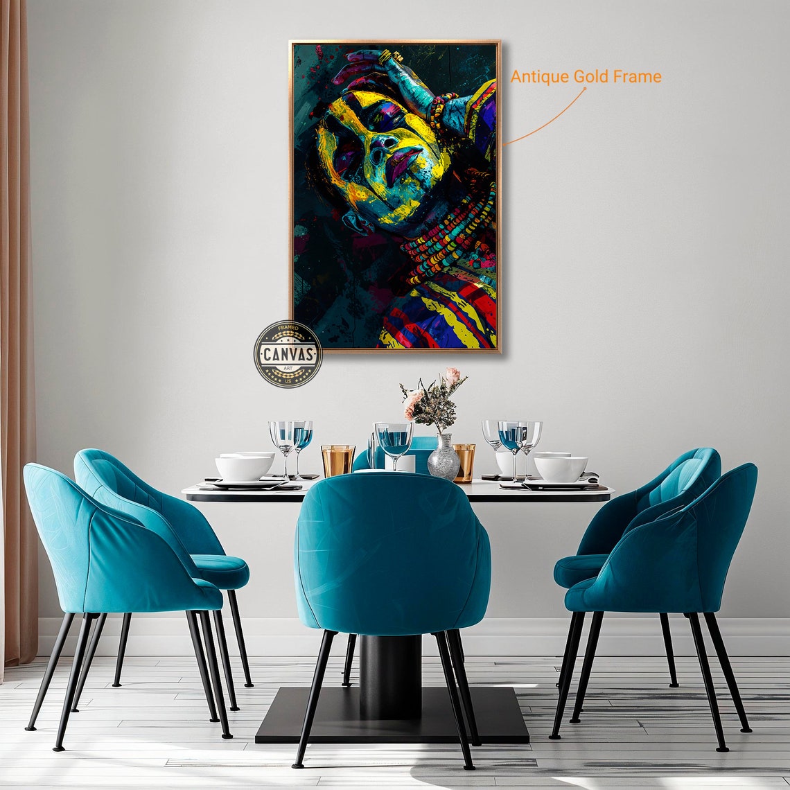Tribal Woman Portrait Colorful Abstract Face Painting Wall Poster - Image 3
