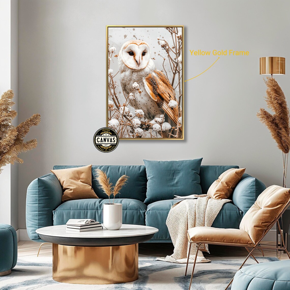 Snowy Owl Holiday Winter Wildlife Wall Art Print - Image 4