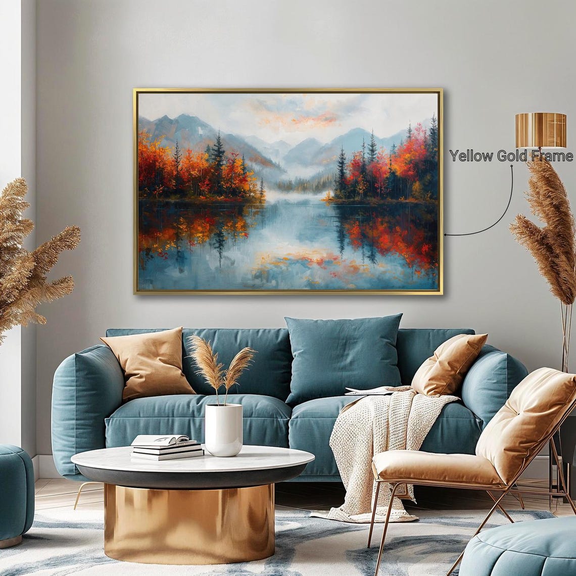 Mystical Autumn Mountain Lake Fall Foliage Reflection Poster - Image 3