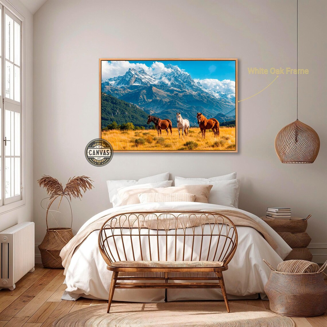 Mountain Landscape with Grazing Horses Art Print - Image 3
