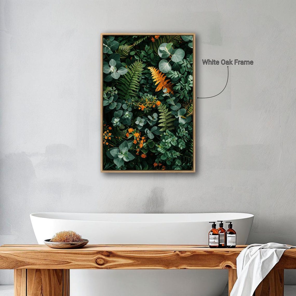 Lush Green Foliage Ferns Eucalyptus Modern Botanical Wall Art Print - Image 4