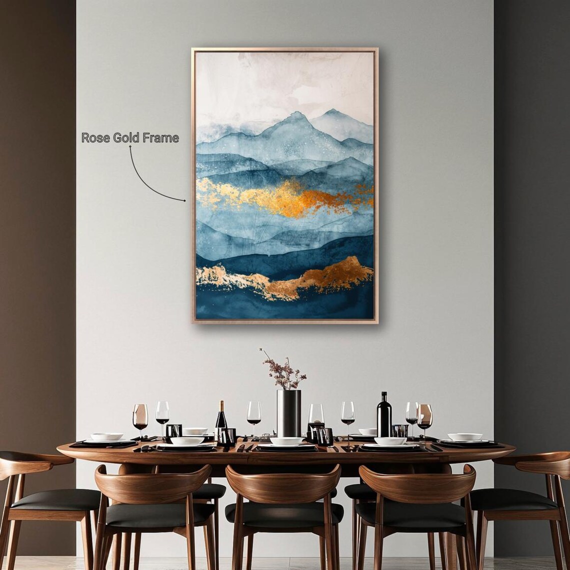 Layered Mountains Abstract Watercolor Art Print - Image 4
