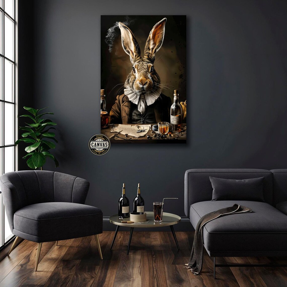 Victorian Bunny Vintage Rabbit Wall Art Print - Image 3
